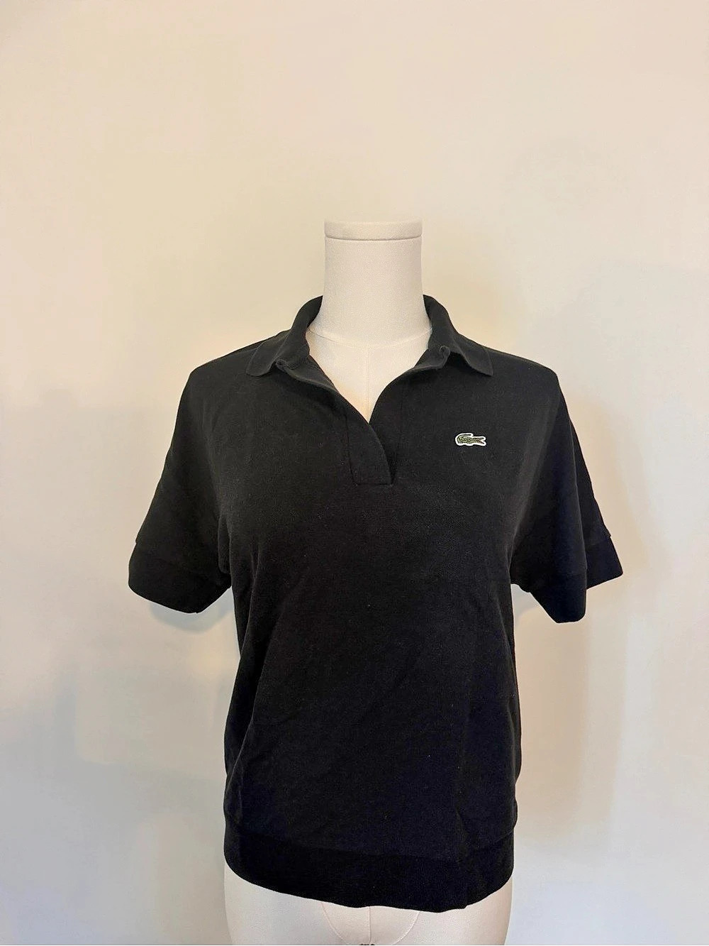 Lacoste Loose Fit Polo Black Size XS Like New